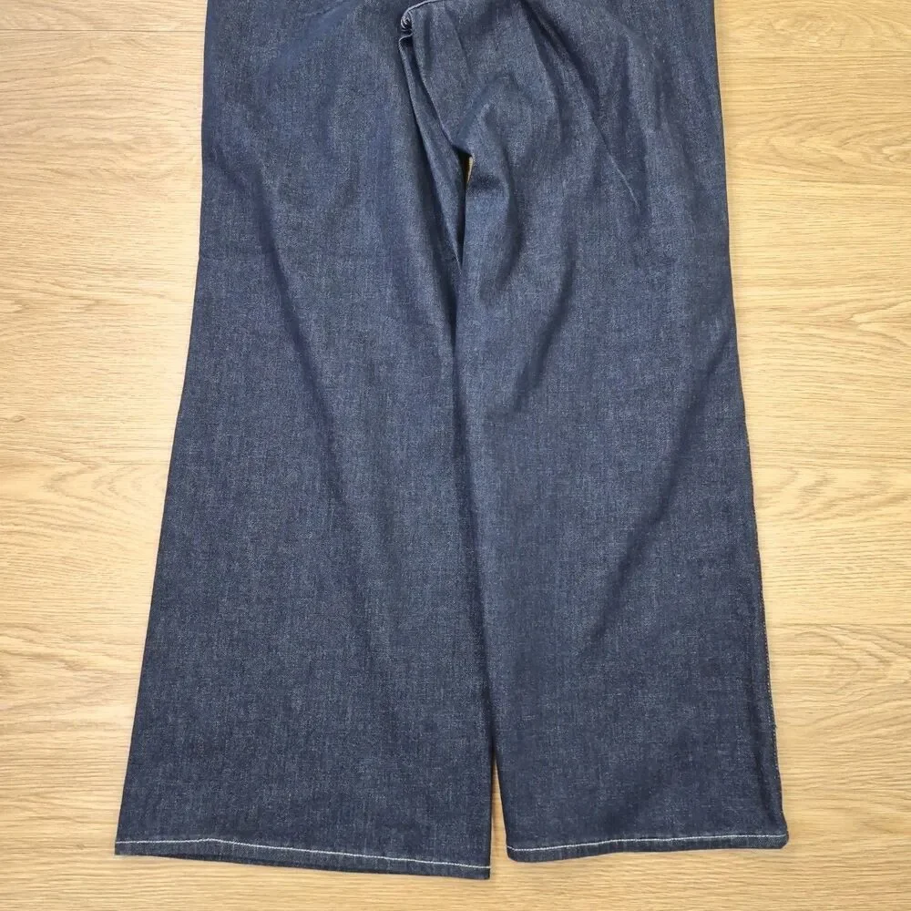 Judy Blue Retro Wide Leg Jeans Womens 14W Flared Hippie Stretch Denim 32x33